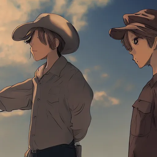 Image similar to of mice and men, trending on artstation, anime style 4 k