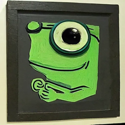 Prompt: a sculpture of pepe the frog by vincent van gogh