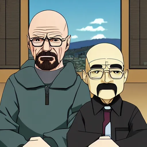 Image similar to Walter white breaking bad, anime key visual, pixiv, anime