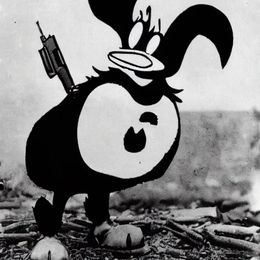 Image similar to a photo of daffy duck in wwii