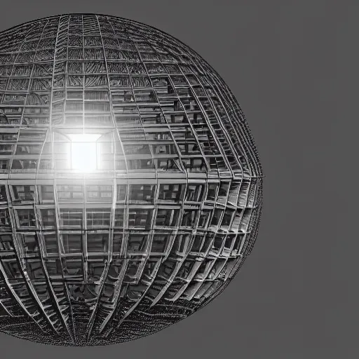 Image similar to architectual sketch of a dyson sphere, high quality, realistic