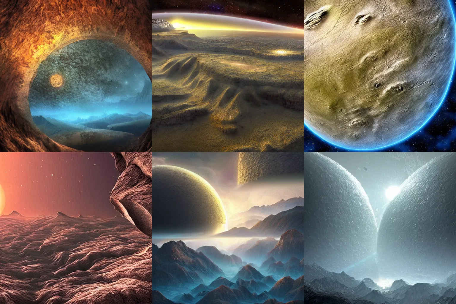 Prompt: Mind-blowing scenery of an alien world, photorealistic