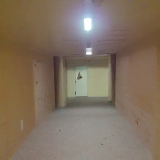 Prompt: empty basement hallway, craigslist photo