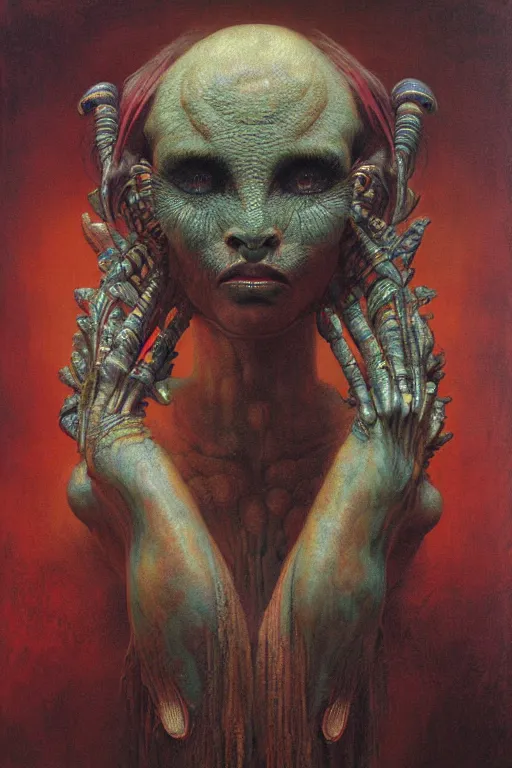 Prompt: hyper realistic painting of tiki by wayne barlowe, beksinski, hr giger, austin osman spare, bussiere, roberto ferri, rembrandt, luis ricardo falero, intrincate ornaments