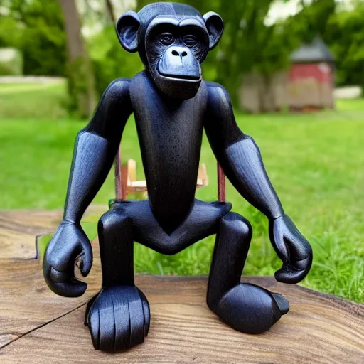 Image similar to mechanical wooden toy chimpanzee