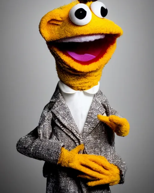 Image similar to an award winning portrait photograph of Animal is a Muppet character