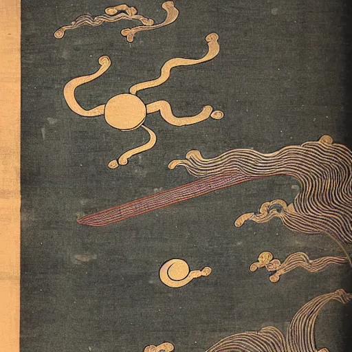 Prompt: ancient japanese art of space