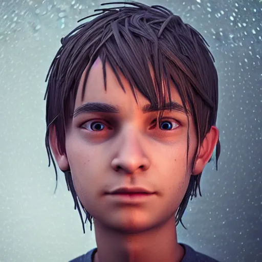 Image similar to cartoon portrait made out of rain, realistic, highly detailed, neon, rendered in octane, unreal engine, beautiful, trending on artstation, emotional