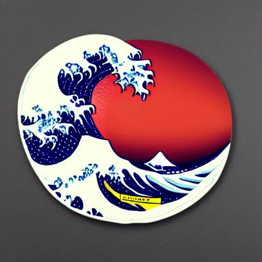 Image similar to the great wave as a sticker - art, svg vector, adobe - illustrator