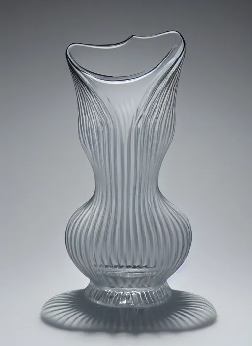 Prompt: Vase in the shape of a Kline bottle, designed by Rene Lalique