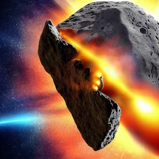 Image similar to Asteroid crashing into the earth, style of blockbuster movie