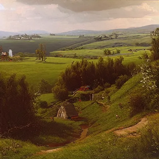 Prompt: The Shire, oil on canvas by Ivan Kramskoi