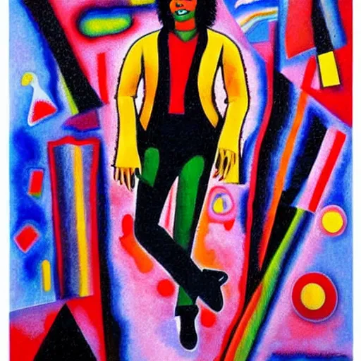 Image similar to Michael Jackson in the style of Kandinsky