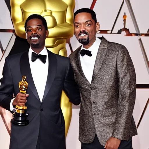 Prompt: chris rock slapping will smith at the oscars 2022