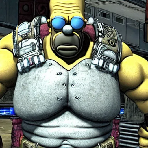 Image similar to 3d Homer Simpson in Gears of War