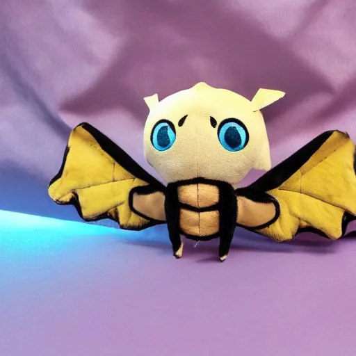 Prompt: Chibi Mothra Plushie