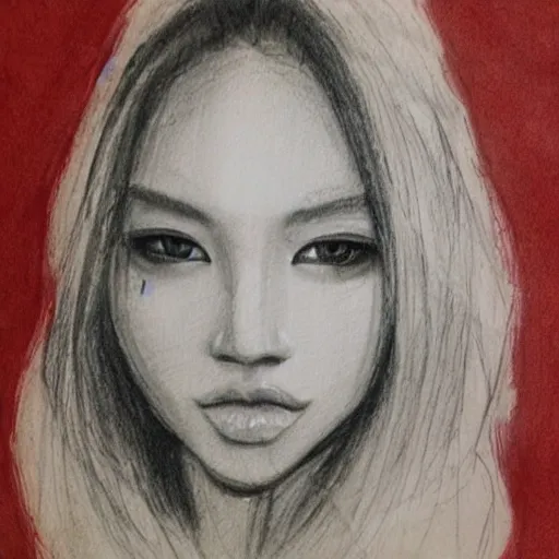 Image similar to a masterpiece sketch of the perfect face by monica lee