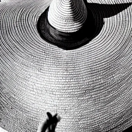 Image similar to A closeup film photography of an Alien wearing straw hat, photo bySlim Aarons, award winning, 4K