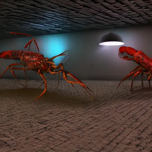 Image similar to lobsterpunk world. hyperdetailed photorealism, volumetric lighting, 3 d finalrender