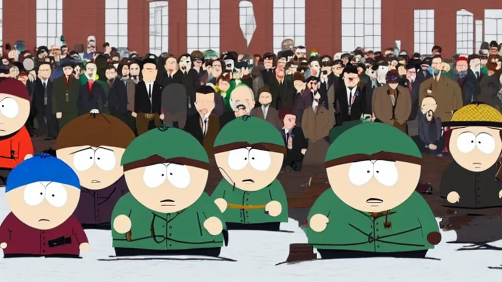 Prompt: south park dressed like the peaky blinders