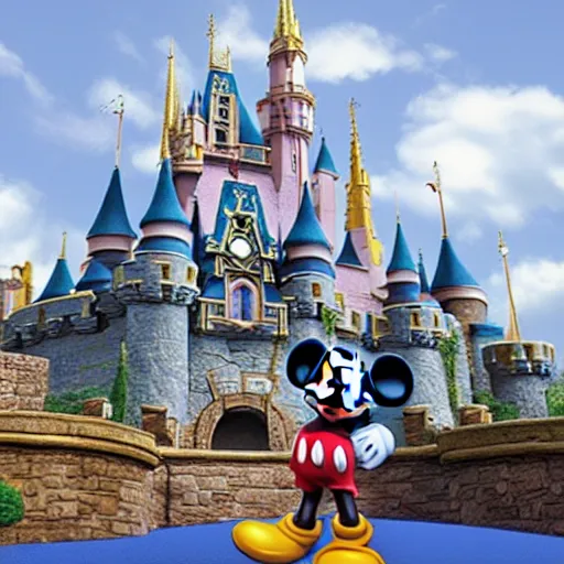 Prompt: mickey mouse and the castle of illusion