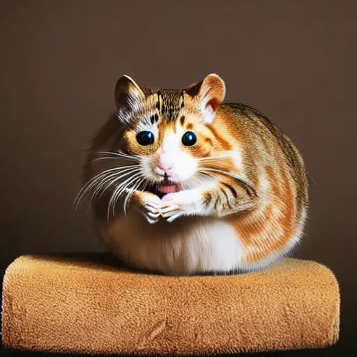 Image similar to a feline hamster - cat - hybrid, animal photography