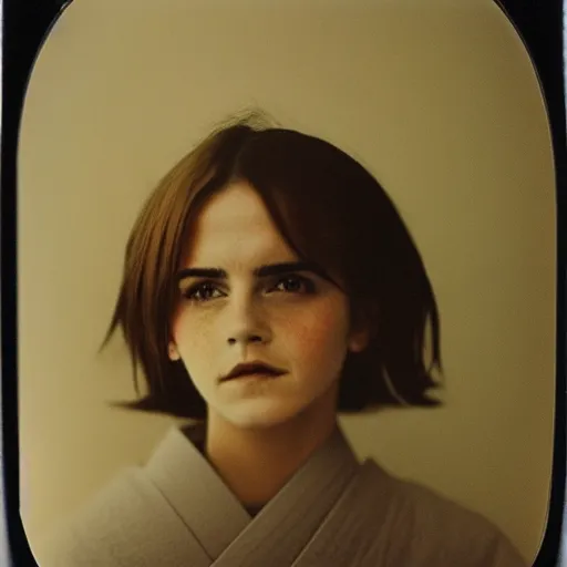 Image similar to polaroid of a emma watson samurai by Tarkovsky