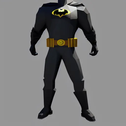 Image similar to batman, low poly 3 d render