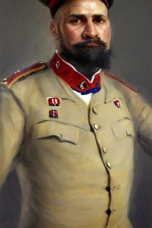 Prompt: full body portrait of the dictator of the los angeles clippers, 1 8 8 9, in full military garb, oil on canvas by william sidney mount, trending on artstation