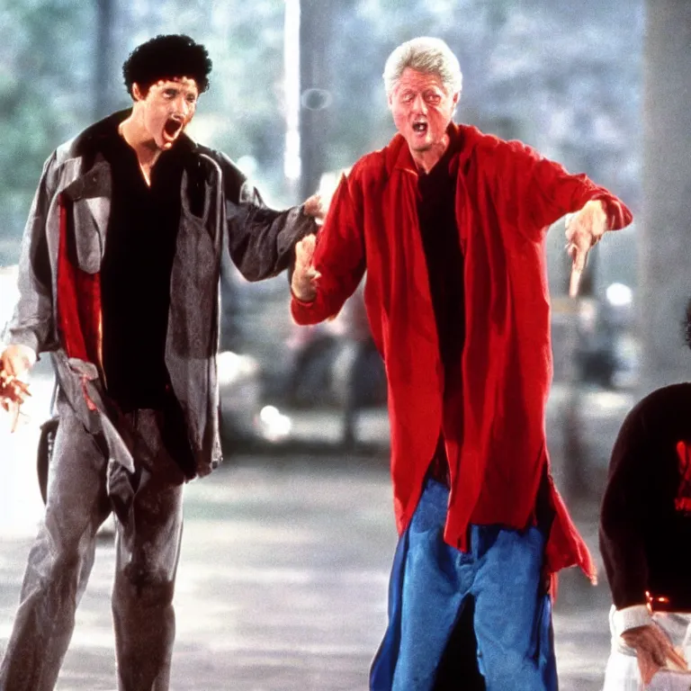 Image similar to Bill Clinton as Bill in the movie Bill and Ted's Excellent Adventure , film still