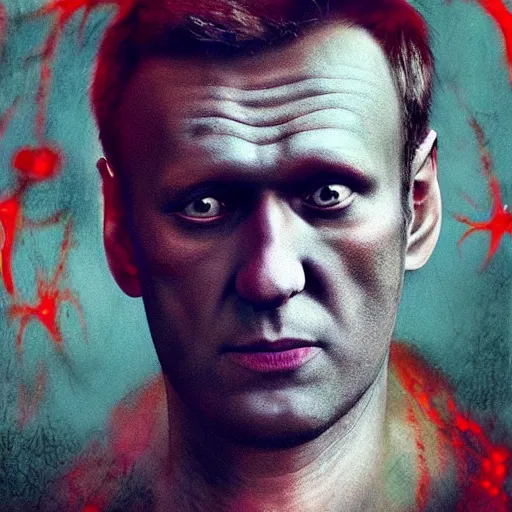 Prompt: navalny became bloody ugly lovecraftian degenerate abomination, photo - realistic, color image, 2 k, highly detailed, bodyhorror, occult art