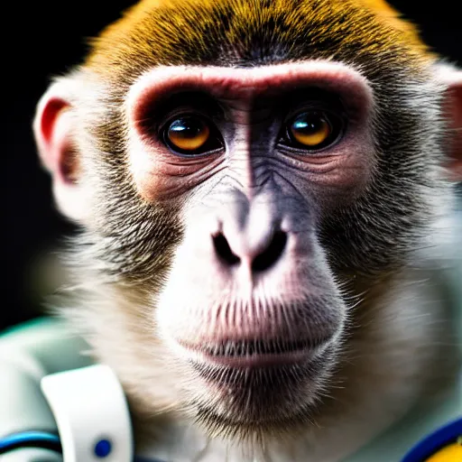 Image similar to high quality photo of a monkey astronaut