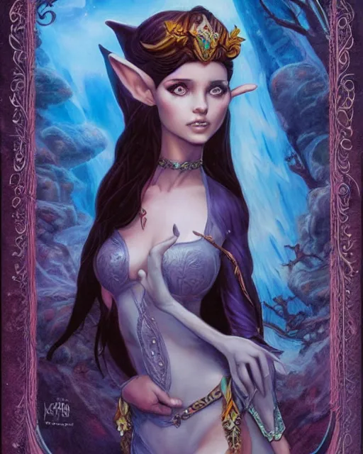 Prompt: a beautiful elf princess by julie bell, Ross Tran, Michael Whelan and Edgar Maxence