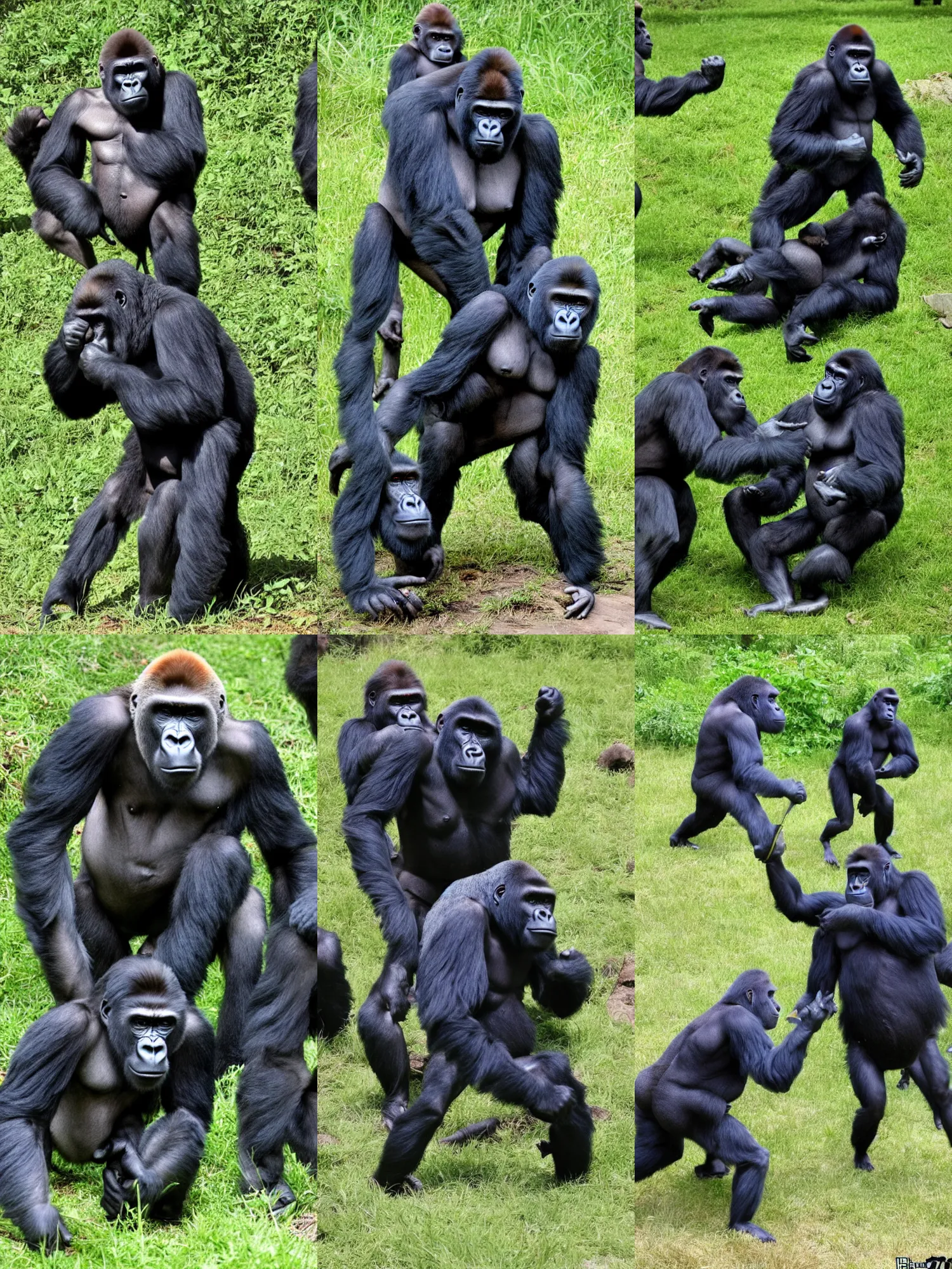 Prompt: gorilla tag video game in real life