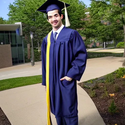 Image similar to nathan fielder graduating from one of canada's top business school with very good grades