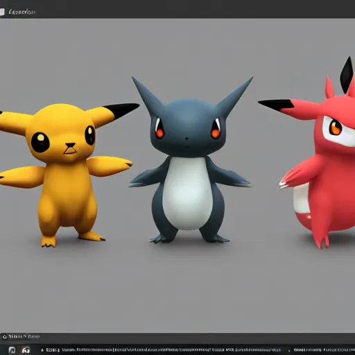 Prompt: new pokemon that doesn't exist, 3 d rendered