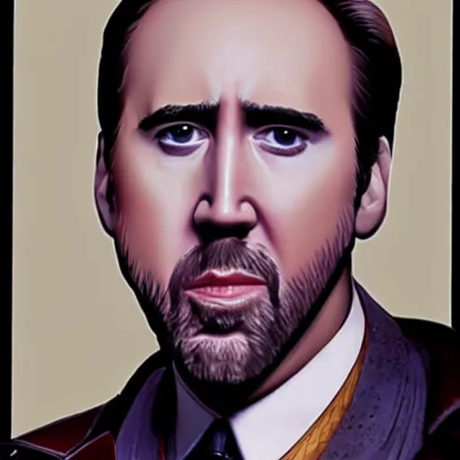 Image similar to a realistic picture of nicholas cage as obi wan kenoby