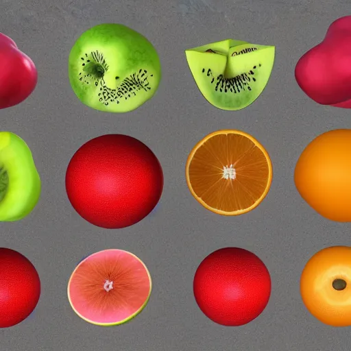 Image similar to fruits multiverse, octane render, unreal render, hyperrealistic textures