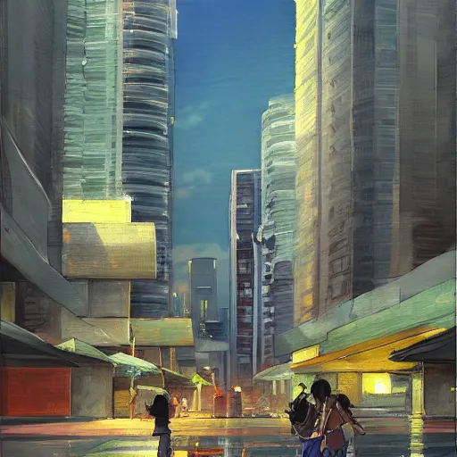 Image similar to makati city, fine art painting by makoto shinkai, featured on pixiv, deviant hd