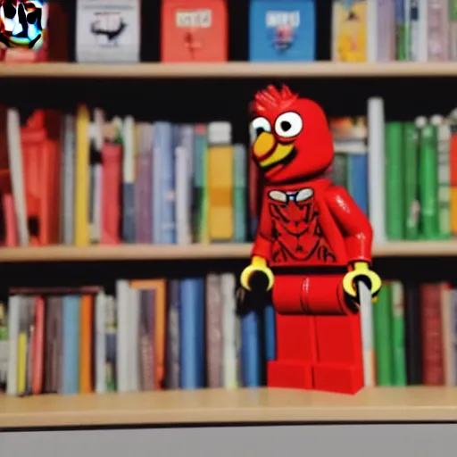 Prompt: A Lego figurine of Elmo