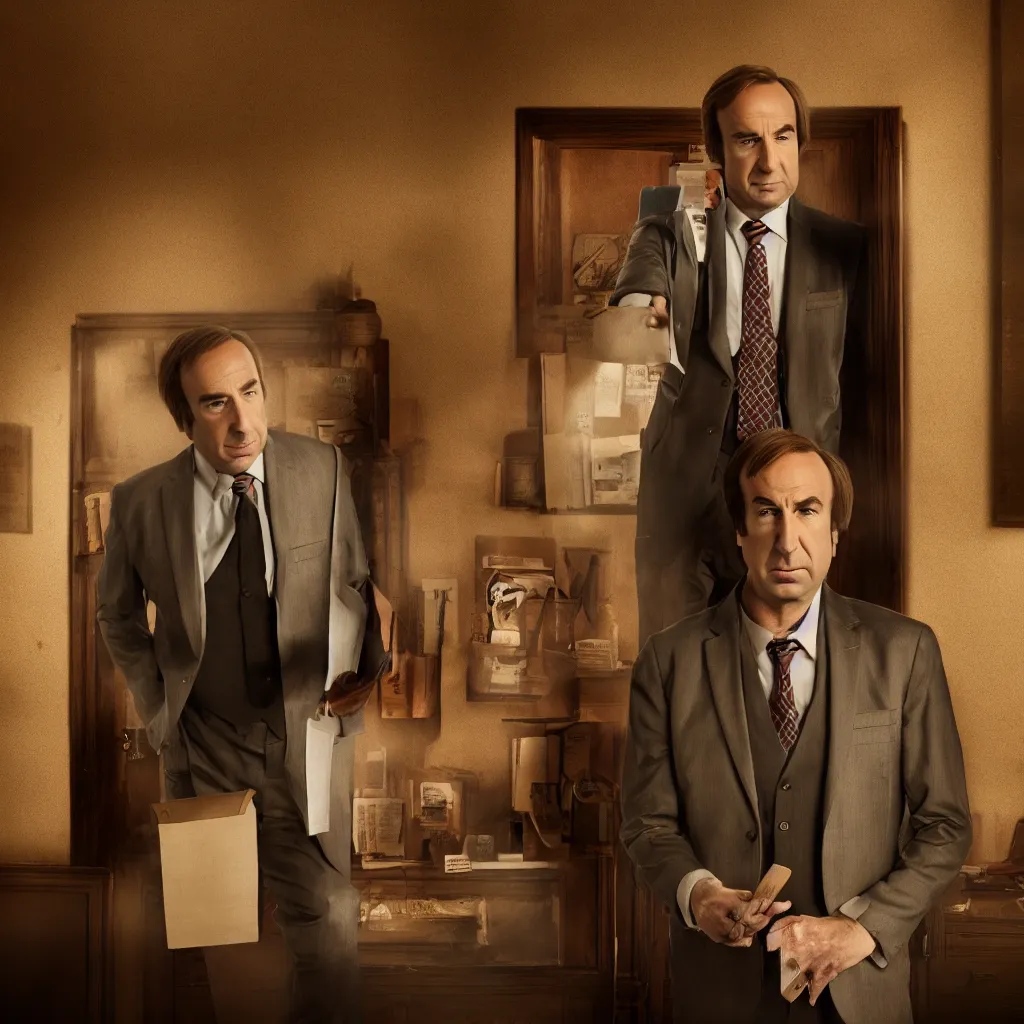 Image similar to saul goodman in the backrooms, photo, cinematic, 4 k