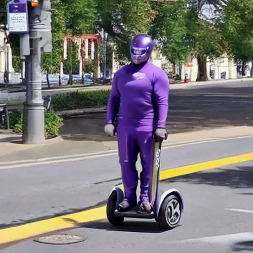 Image similar to thanos on a segway in google street view