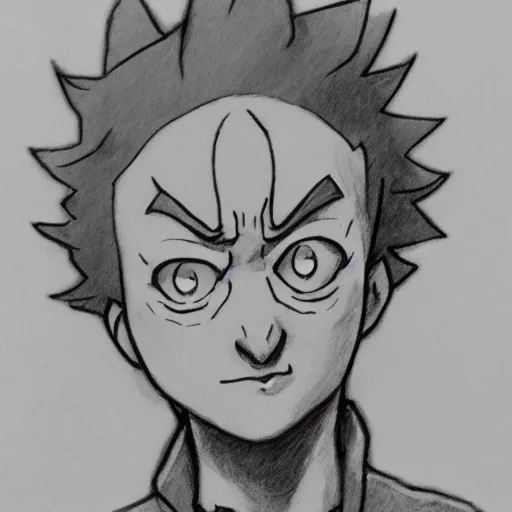 Image similar to morty from rick and morty fusain charcoal sketch artstation deviant art yoshida watercolor