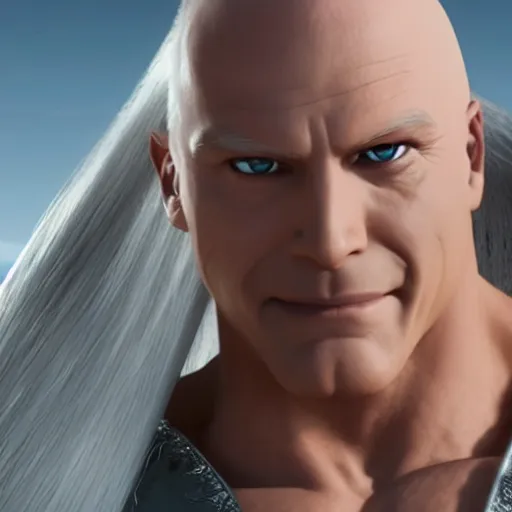 Image similar to mr clean playing sephiroth, 4 k, hollywood still, action movie