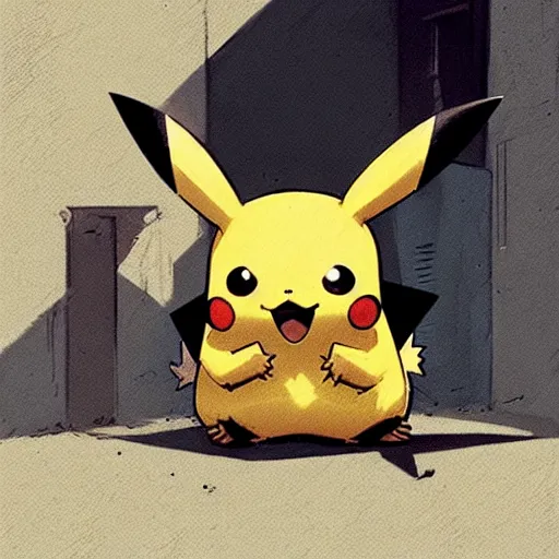 Prompt: pikachu wielding a machete and mugging people in a back alley, art by greg rutkowski, intricate, elegant, highly detailed, smooth, sharp focus, artstation