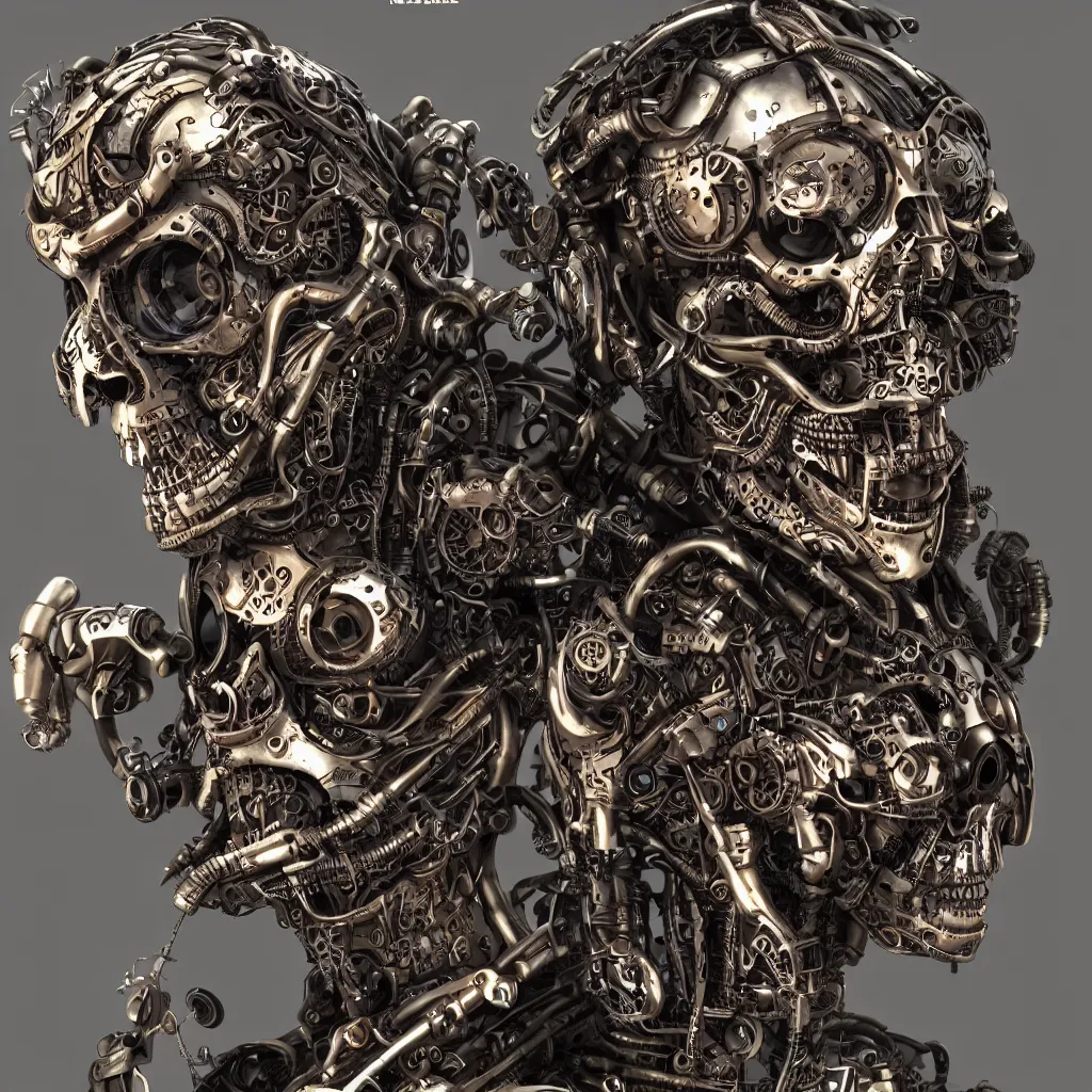 Prompt: steampunk cyborg skull, unreal engine, arstation trending, highly detailed, 8 k