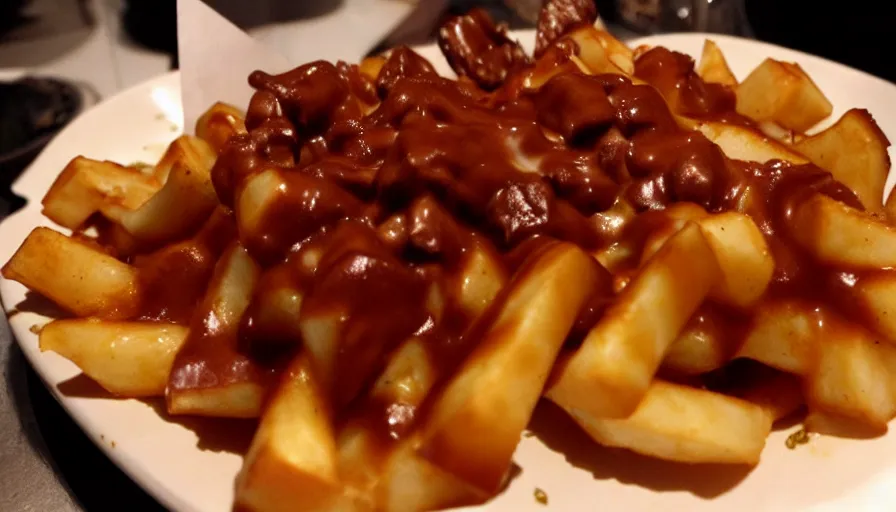 Image similar to poutine ( the canadian meal ) from mordor