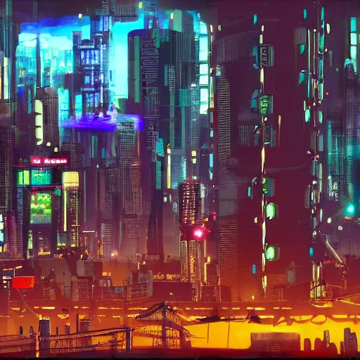 Image similar to cyberpunk city