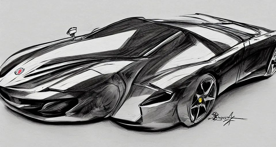 Image similar to An automotive sketch by Bertone, Marker sketch, ferrari style, automotive design