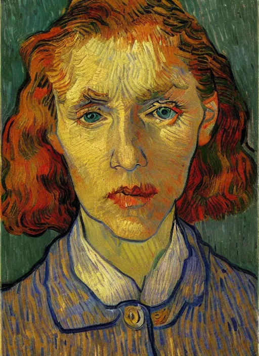 Image similar to !! portrait of the beautiful artist's muse!! by van gogh, detailed face, symmetrical painting, beautiful expressionist oil painting masterpiece, 8 k resolution, smooth, sharp focus, pastel color palette, trending on artstation